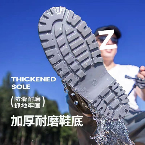 新款半身雨褲連體下水褲加厚雨鞋捕魚耐磨齊腰全身防水釣魚涉水褲