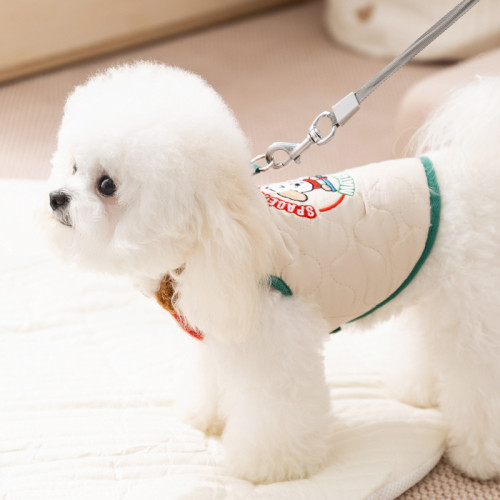 秋冬季新款泰迪中小型犬泰迪比熊寵物可牽引馬甲貓咪加絨狗狗衣服