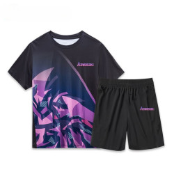 新款羽毛球服套裝男女速乾透氣運動比賽訓練服T恤短袖短褲夏