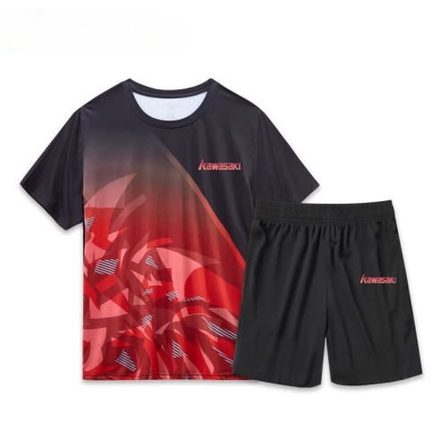 新款羽毛球服套裝男女速乾透氣運動比賽訓練服T恤短袖短褲夏