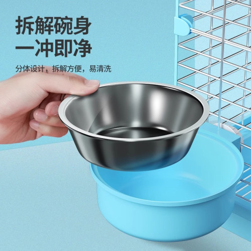 貓碗寵物碗不鏽鋼懸掛式貓咪食盆掛籠子兔子盆狗碗防打翻水碗固定