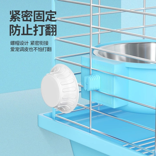 貓碗寵物碗不鏽鋼懸掛式貓咪食盆掛籠子兔子盆狗碗防打翻水碗固定