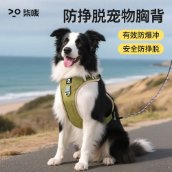 大型犬狗繩邊牧金毛背心式防爆沖胸背帶拉布拉多狗鏈子狗狗牽引繩