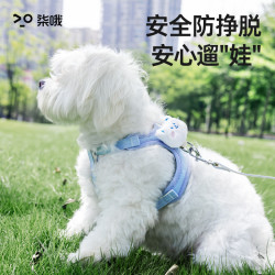 狗狗牽引繩小型犬專用胸背帶泰迪比熊幼犬遛狗繩寵物背心式狗鏈子