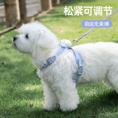 狗狗牽引繩小型犬專用胸背帶泰迪比熊幼犬遛狗繩寵物背心式狗鏈子