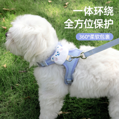 狗狗牽引繩小型犬專用胸背帶泰迪比熊幼犬遛狗繩寵物背心式狗鏈子