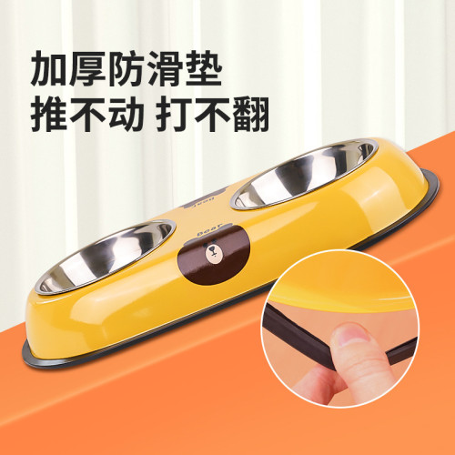 狗碗狗盆貓碗貓食盆狗狗飯盆防打翻雙碗喝水一體中小型犬寵物用品