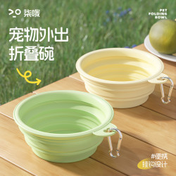 寵物狗狗矽膠折曡碗狗盆外出飲水碗可攜式狗碗戶外喝水狗食盆用品