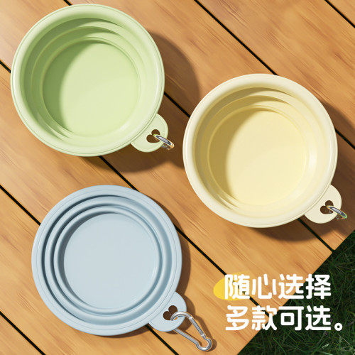 寵物狗狗矽膠折曡碗狗盆外出飲水碗可攜式狗碗戶外喝水狗食盆用品
