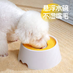狗狗喝水碗不溼嘴水盆飲水器懸浮比熊喝水器漂浮寵物水碗浮力水壺