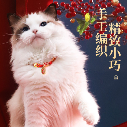 貓咪項圈貓鈴鐺新年裝飾可調節頸圈幼貓用品寵物圍脖狗狗脖子項鍊