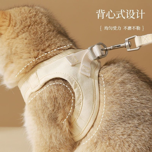 貓咪牽引繩寵物胸舒適背心式防掙脫貓繩子透氣可愛霤貓外出專用
