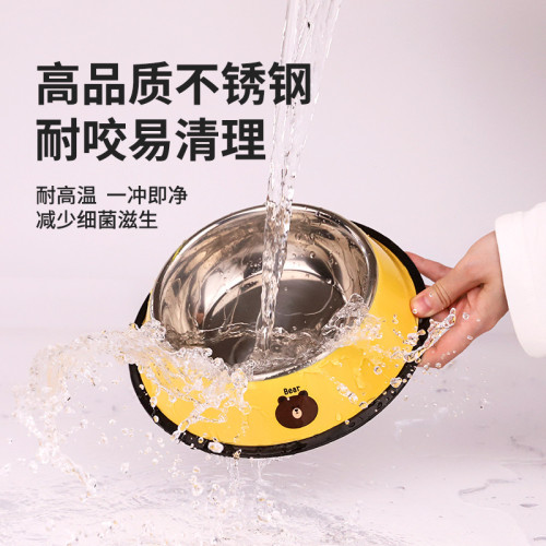狗食盆狗碗狗盆防打翻不鏽鋼喝水一體貓碗大號大型犬飯盆寵物用品