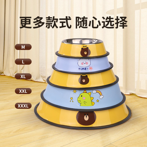 狗食盆狗碗狗盆防打翻不鏽鋼喝水一體貓碗大號大型犬飯盆寵物用品