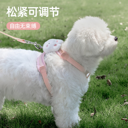 小狗狗牽引繩背心式遛狗繩子泰迪比熊小型犬胸背帶外出狗鏈子寵物
