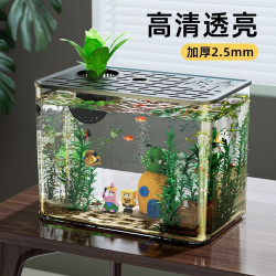 魚缸水族箱客廳桌面造景室內落地式網紅一體成型缸透明辦公室家用