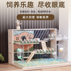 倉鼠籠子亞克力豪華雙層別墅金絲熊家用超大便宜透明飼養箱房子