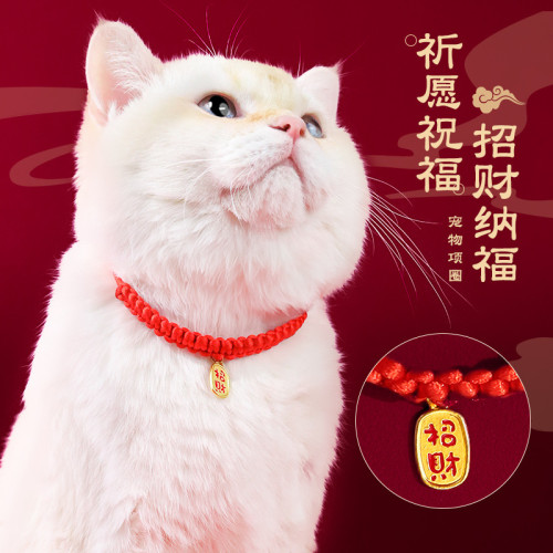 貓咪項圈貓鈴鐺新年長命鎖圍脖狗狗裝飾項鍊寵物脖子飾品配飾脖圈