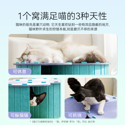 25年新款貓隧道玩睡一體毛氈鑽洞躲避洞耐磨耐用貓屋貓窩