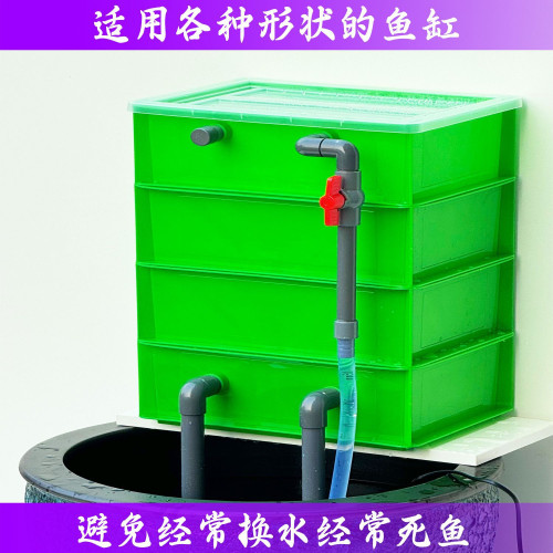 周轉箱過濾箱魚池魚缸過濾增氧淨水循環設備滴流過濾器