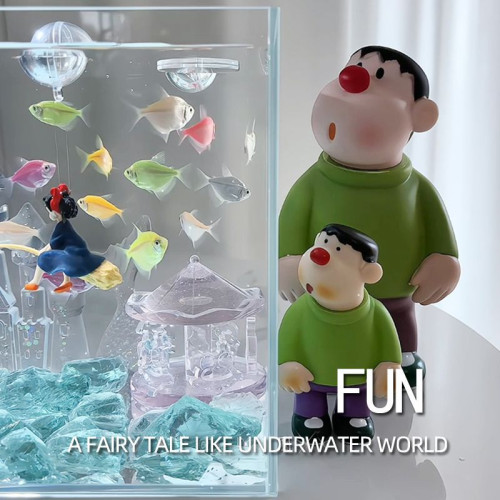 超白玻璃魚缸桌面小型簡約觀賞缸桌面懶人水晶碎石養魚造景飼養缸