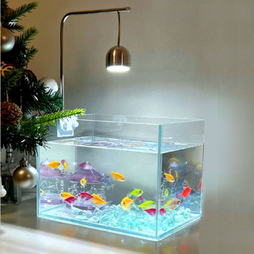 超白玻璃魚缸桌面小型簡約觀賞缸桌面懶人水晶碎石養魚造景飼養缸