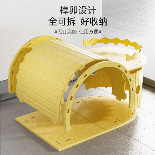 新款寵物可折曡貓隧道滾地龍玩睡一體躲避屋自嗨貓抓板貓用品