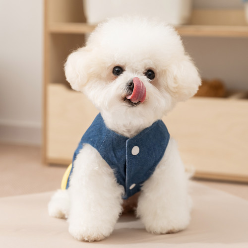 秋冬狗狗衣服保暖立體小鹿牛仔可牽引馬甲小型犬泰迪貓咪寵物服裝