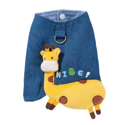 秋冬狗狗衣服保暖立體小鹿牛仔可牽引馬甲小型犬泰迪貓咪寵物服裝
