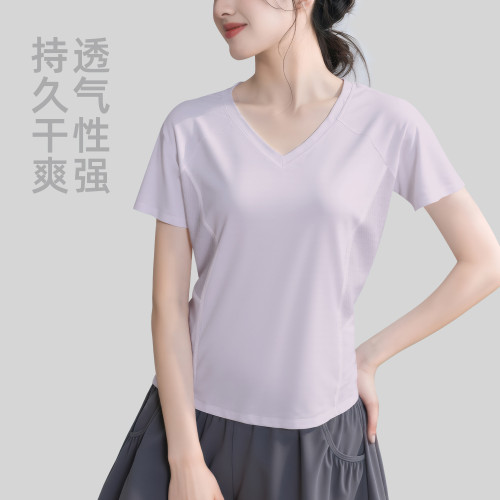 聚衣堂夏季新款後背網紗款式健身短袖戶外跑步運動短袖t恤瑜伽服