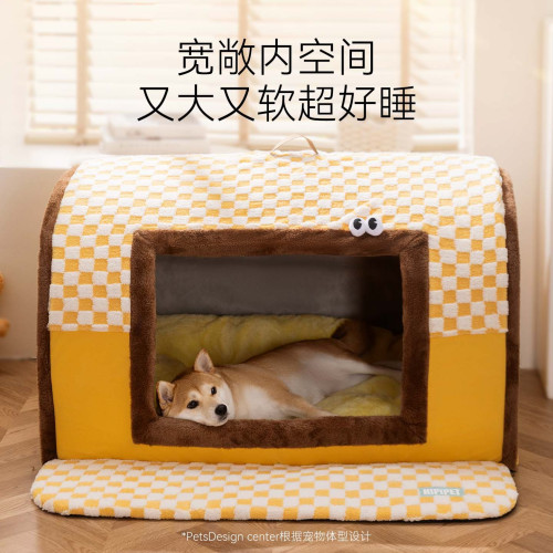 新款狗窩秋冬保暖封閉式抽屜窩別墅中大型犬金毛柴犬窩大號寵物窩