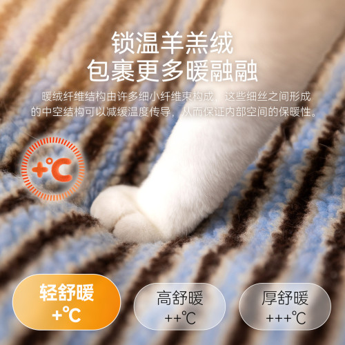 寵物墊子撞色條紋軟麵包厚墊狗窩秋冬季保暖貓咪墊子狗床寵物貓窩