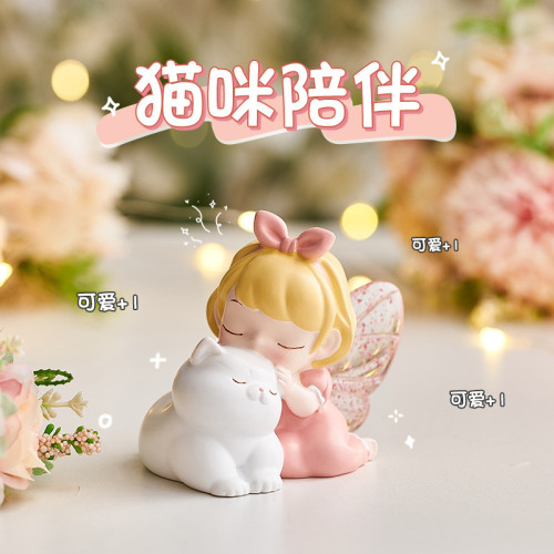 奶油風少女房間辦公室治瘉精緻樹脂工藝可愛天使小擺件