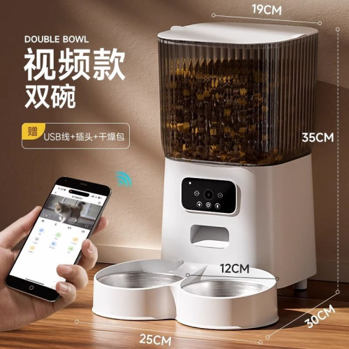 寵物自動喂食器帶監控貓咪狗狗遠程定時定量投喂機監控智能語音機