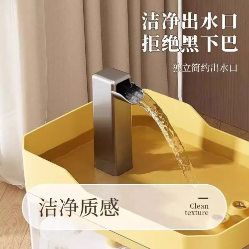 自動循環靜音寵物貓飲水器流動水ABS材質浙江産USB水泵款黃灰白三