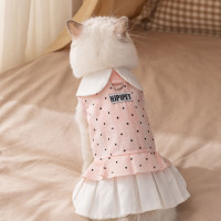 miu系春季貓咪衣服薄款無毛貓狗狗小型犬公主娃娃領寵物裙貓服飾