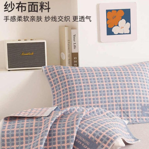 紗布枕巾一對裝家用吸汗防滑枕頭墊巾男加大情侶整頭套巾