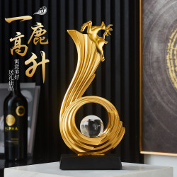 輕奢高檔一路風生水起酒櫃裝飾品客廳電視櫃玄關辦公室樹脂工藝品