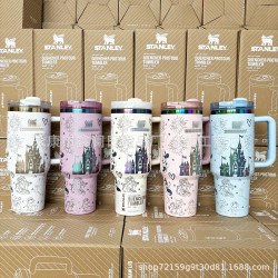 爆款40oz手柄杯不鏽鋼保溫杯史丹利維尼城堡汽車杯