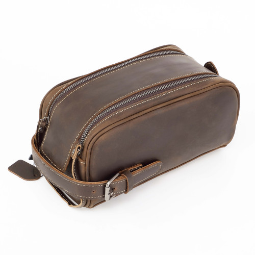 復古瘋馬皮洗漱包多功能戶外收納包頭層牛皮男士手拿包手提包 復古瘋馬皮洗漱包多功能戶外收納包頭層牛皮男士手拿包手提包