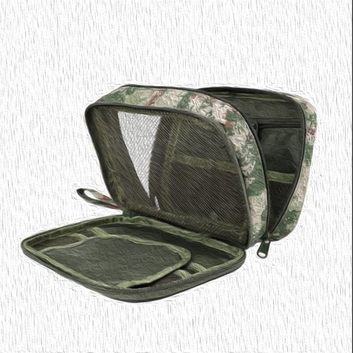 迷彩雙層洗漱包戶外大容量迷彩內務收納包可攜式包牛津布掛鉤洗漱袋