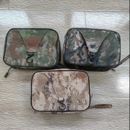 迷彩雙層洗漱包戶外大容量迷彩內務收納包可攜式包牛津布掛鉤洗漱袋