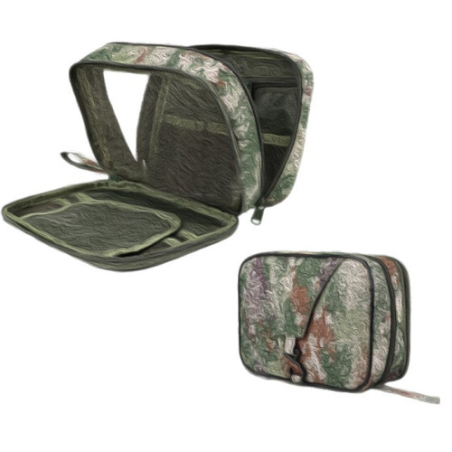 迷彩雙層洗漱包戶外大容量迷彩內務收納包可攜式包牛津布掛鉤洗漱袋