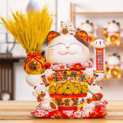 大號招財貓搖手招財貓擺件發財貓店鋪前台收銀台家居開業送禮