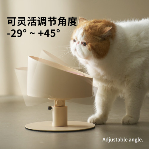 1613433 麻薯向日葵貓碗陶瓷護頸寵物可調節貓咪喝水喂糧狗狗碗食盆大口徑
