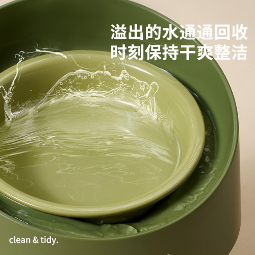 1613433 麻薯向日葵貓碗陶瓷護頸寵物可調節貓咪喝水喂糧狗狗碗食盆大口徑