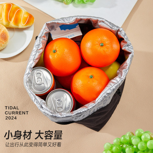 1613439 飯盒保溫便當餐包束口手提學生飯盒袋上班族帶飯輕便小巧午餐包