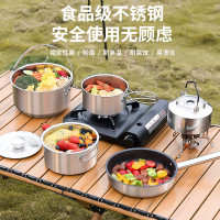 露營鍋具套裝戶外燒水壺可攜式爐具炊具煮鍋吊鍋炒鍋