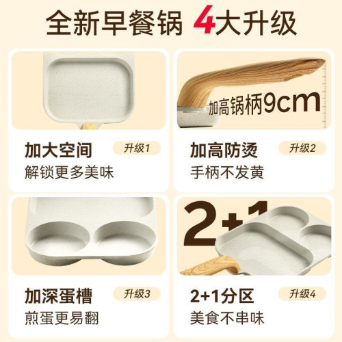早餐三合一多格煎鍋雞蛋牛排漢堡家用麥飯石煎蛋不沾鍋神器平底鍋