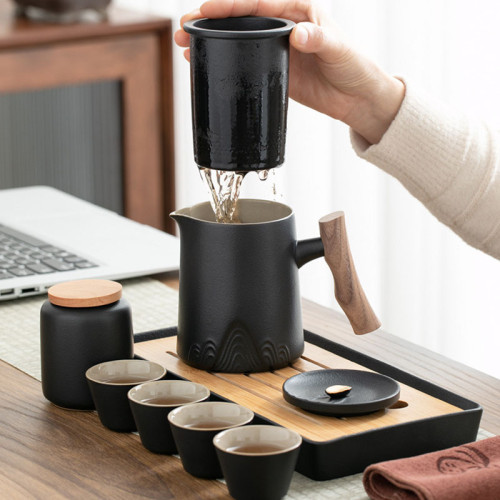 旅行茶具小套裝戶外隨身包泡茶壺功夫茶杯露營旅遊可攜式快客杯 旅行茶具小套裝戶外隨身包泡茶壺功夫茶杯露營旅遊可攜式快客杯